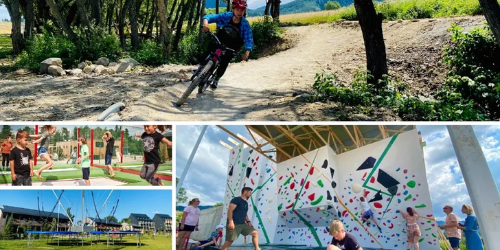 Deň plný zábavy vo FUN CENTRE na Liptove: 3D Bludisko, lezecká stena, trampolíny, bikepark, kids zóna