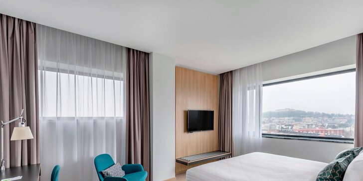Moderný hotel siete Marriott v Brne: raňajky alebo polpenzia a zľavy na atrakcie vďaka karte Brnopas