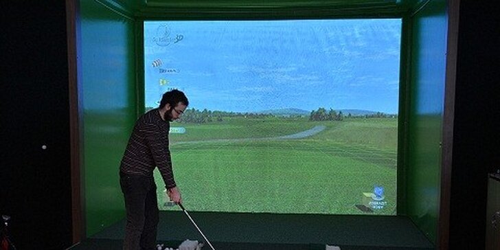 Hodina na golfovom simulátore