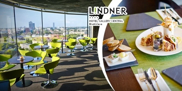 Degustačné menu s panoramatickým výhľadom v Outlook Bar & Lounge v Hoteli Lindner****