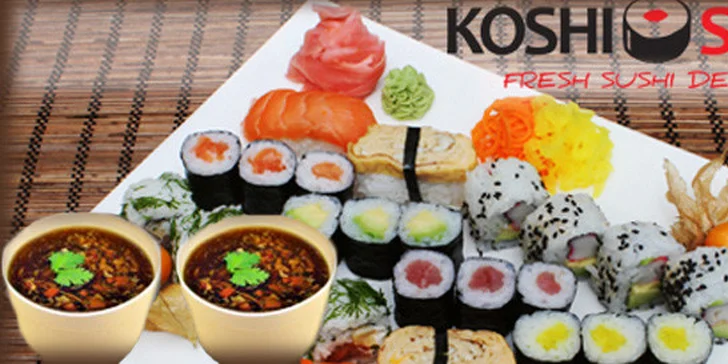 Special Koshi Sushi set s polievkou pre 2 osoby na DONÁŠKU