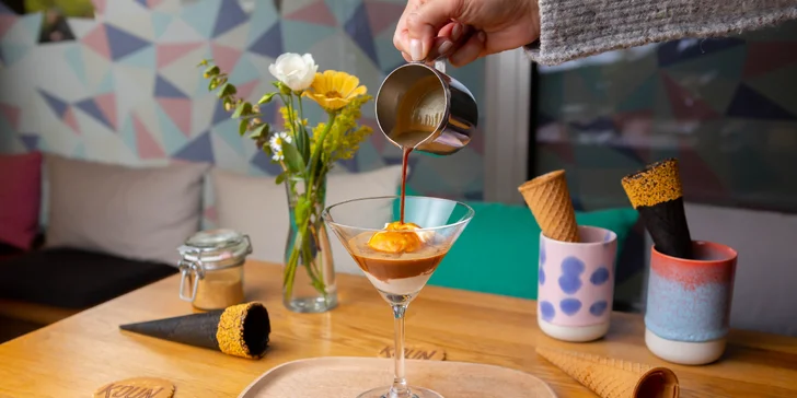 Affogato: lahodná káva s gelatom v gelaterii KOUN alebo poukážky na zmrzlinu