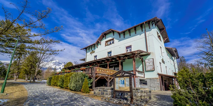 Pobyt s polpenziou v srdci Tatranskej Lomnice s výhľadom na Tatry