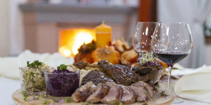 Kačacie hody pre 4 osoby či 3-chodové menu na donášku alebo osobný odber!