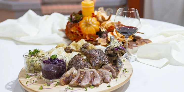 Kačacie hody pre 4 osoby či 3-chodové menu na donášku alebo osobný odber!