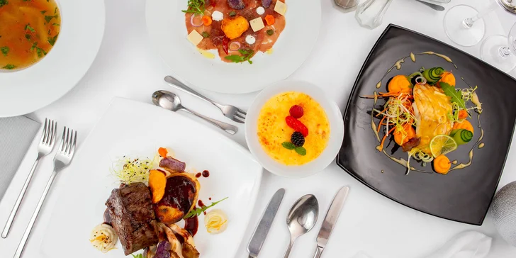 Luxusné 3-chodové alebo 4-chodové menu pre 2 osoby v Hoteli Agatka