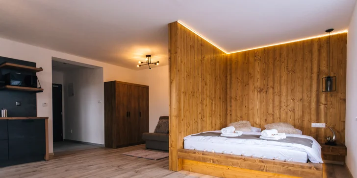 Luxusný pobyt v úplne nových apartmánoch v blízkosti Jasnej: každodenný wellness a platnosť aj na zimnú sezónu