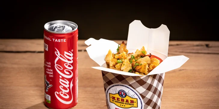 Kebab s prílohou a nápojom v Geronimo – osobný odber