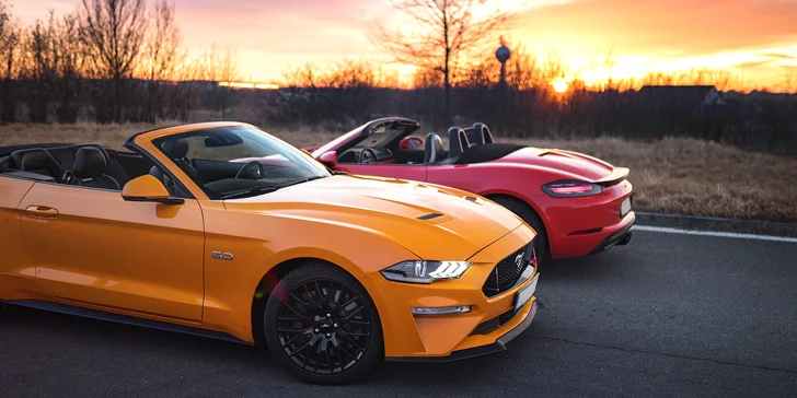 Zážitková jazda na novom PORSCHE 718 CABRIO alebo FORD MUSTANG GT 5.0 CABRIO