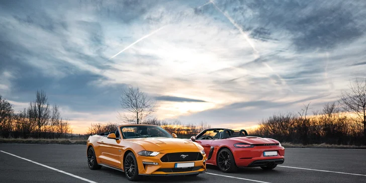 Zážitková jazda na novom PORSCHE 718 CABRIO alebo FORD MUSTANG GT 5.0 CABRIO