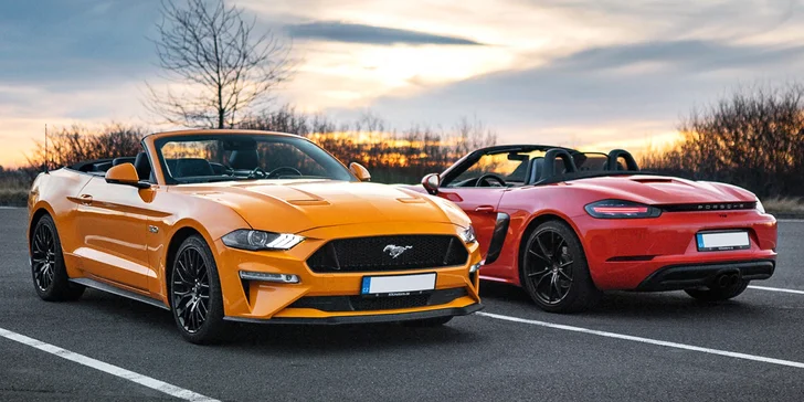 Zážitková jazda na novom PORSCHE 718 CABRIO alebo FORD MUSTANG GT 5.0 CABRIO
