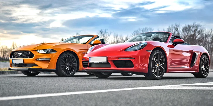 Zážitková jazda na novom PORSCHE 718 CABRIO alebo FORD MUSTANG GT 5.0 CABRIO