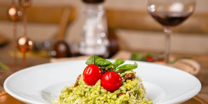 Vegetariánske alebo mäsové 3-chodové menu s degustáciou vín