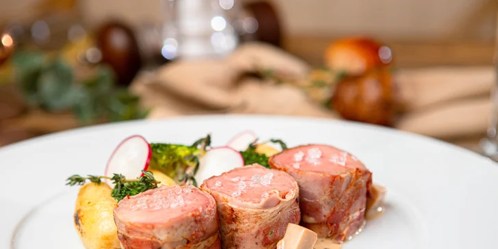 Vegetariánske alebo mäsové 3-chodové menu s degustáciou vín