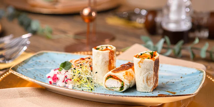 Vegetariánske alebo mäsové 3-chodové menu s degustáciou vín