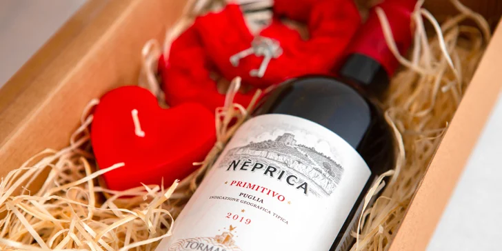 Romantické boxy: prosecco, víno či rum+sviečka, šumivá bomba alebo i putá