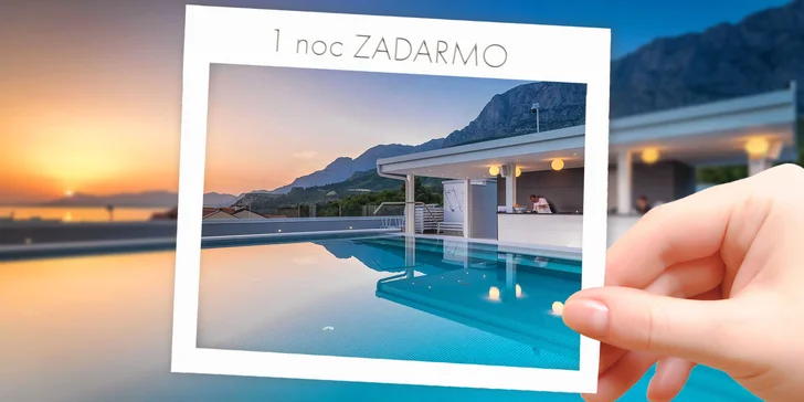 Luxusný hotel 2 km od centra Makarskej: izba s balkónom, raňajky, neobmedzený wellness