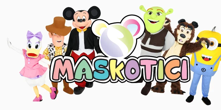 4-hodinový prenájom rozprávkových maskotov na detské oslavy