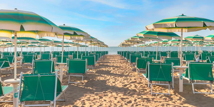 Dovolenka v letovisku Lido di Jesolo: hotel s polpenziou, 100 m od súkromnej pláže