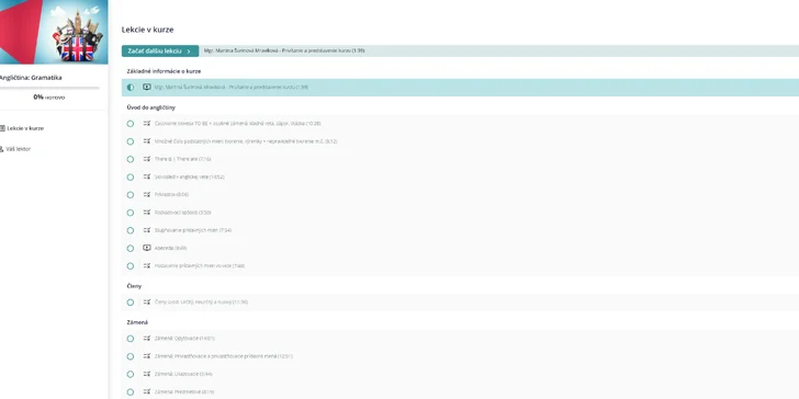 Online kurz anglickej gramatiky: 171+ videí, učebné materiály i testy