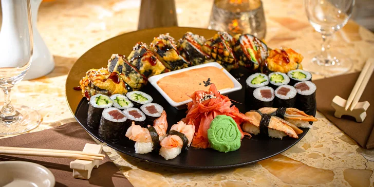 Letný sushi set pre 2 osoby v 4* hotelovej reštaurácii: Futomaki, maki a nigiri