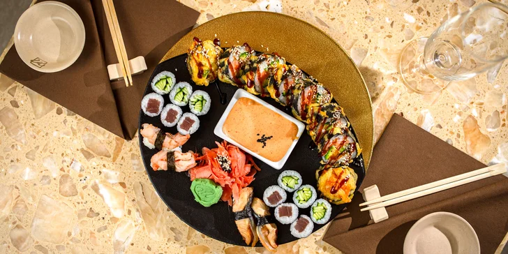 Letný sushi set pre 2 osoby v 4* hotelovej reštaurácii: Futomaki, maki a nigiri