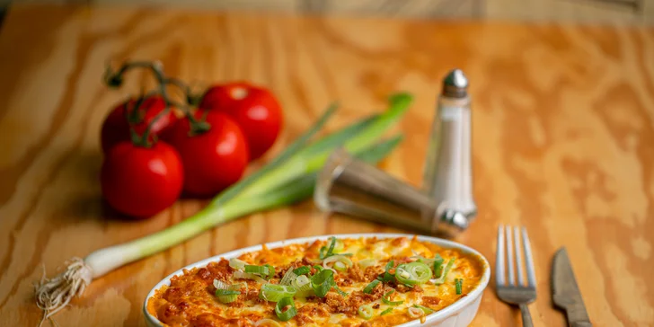 Mac&Cheese original, so slaninou či zeleninou, pestom a prosciuttom či pepperoni pizza style