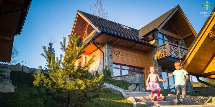 Oddych pre celú rodinu či partiu v domčekoch v Tatranskej záhrade s čarovným výhľadom na Tatry