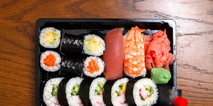 Lahodné sushi sety pre 1 alebo 2 osoby – maki, futomaki, nigiri a uramaki