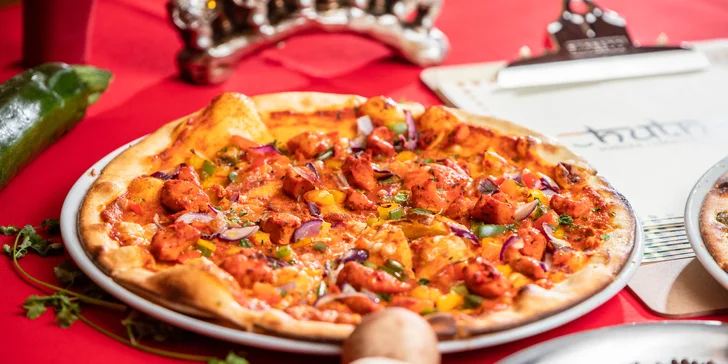 Kuracia či vegetariánska indická pizza v reštaurácii Chutney - osobný odber