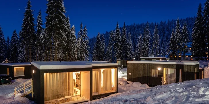 Strávte vianočné prázdniny, Silvester či novoročné dni v chatkách Björnson Tree Houses*** - polpenzia, wellness a bohatý program pre deti aj dospelých
