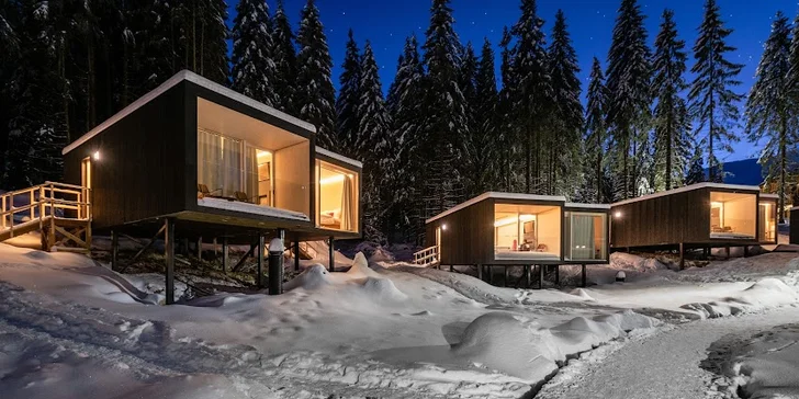 Strávte vianočné prázdniny, Silvester či novoročné dni v chatkách Björnson Tree Houses*** - polpenzia, wellness a bohatý program pre deti aj dospelých