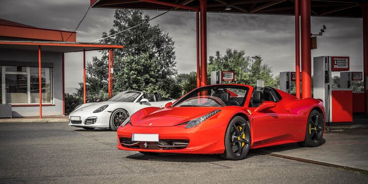 Vzrušujúca jazda na Ferrari, Lamborghini či Porsche. Palivo v cene!