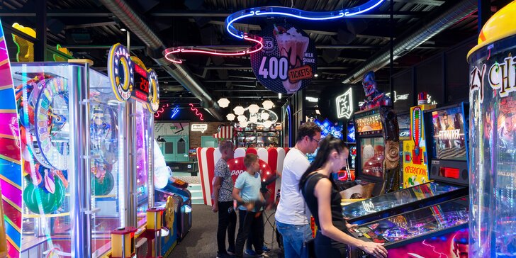Zvýhodnené kredity na zábavu pre celú rodinu v najmodernejšom centre s hracími videohrami a automatmi na Liptove ako z amerického filmu