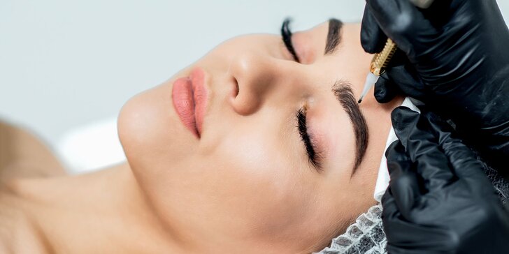 Permanentný make-up nano ihlou (obočie, horná linka, pery) a laminácia obočia