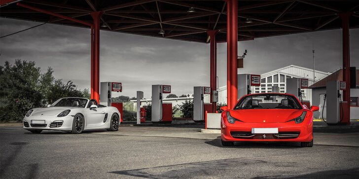 Vzrušujúca jazda na Ferrari, Lamborghini či Porsche. Palivo v cene!