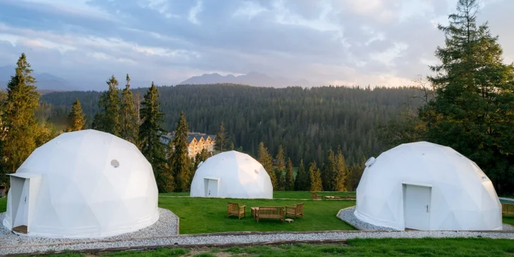 Luxusné netradičné ubytovanie v kupole Tatra Glamp s panoramatickým výhľadom