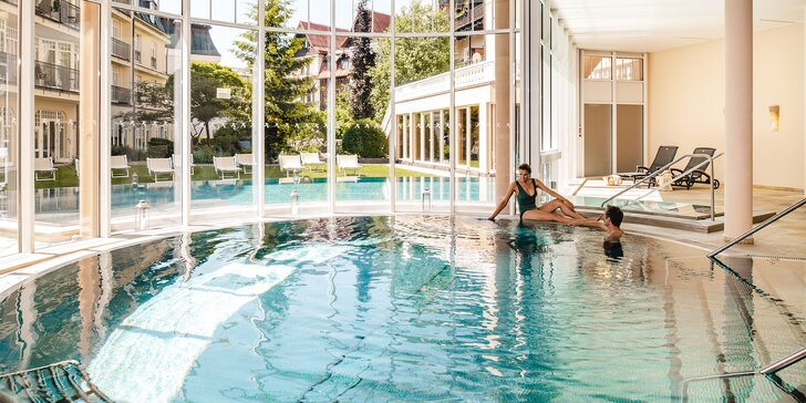 Novozrekonštruovaný 5* hotel v Mariánskych Lázňach: polpenzia, sauny, bazény aj kúpeľ