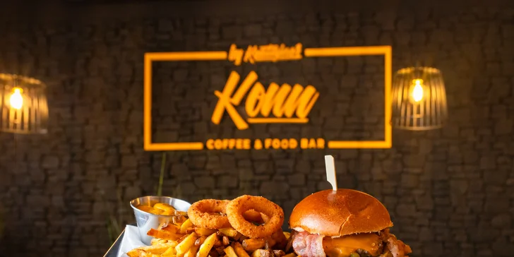 Poctivý slovenský burger s prílohou a limonádou v Konn Foodbar