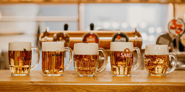 Päť veľkých čapovaných pív podľa vlastného výberu v DUBNÍK pizza/pub/restaurant