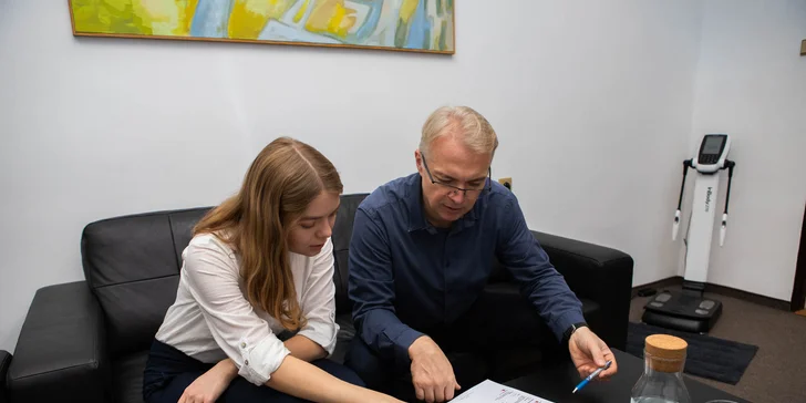 Prístrojové vyšetrenie zloženia tela a možnosť ochutnávky alebo zostavenia nutričného plánu