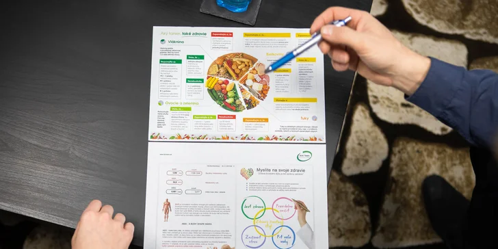 Prístrojové vyšetrenie zloženia tela a možnosť ochutnávky alebo zostavenia nutričného plánu