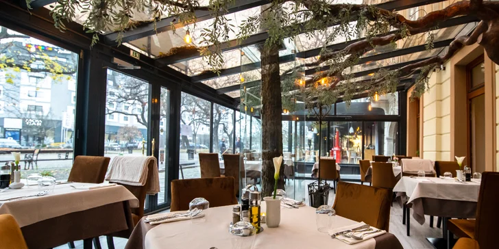 3-chodové degustačné menu s mäsom alebo morskými plodmi