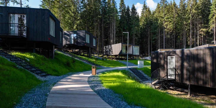 Dovolenka uprostred lesa v nových, unikátnych Björnson Tree Houses*** s neobmedzeným exteriérovým wellness, lanovkou a deťmi do 10r. zdarma!