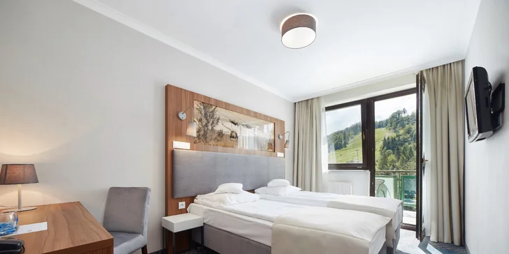 Výnimočný pobyt v perle poľských kúpeľov Krynici-Zdrój: 4* hotel so stravou, neobmedzeným wellness, detskou herňou aj požičovňou bicyklov