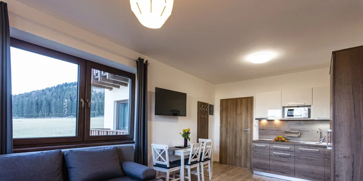 Pobyt vo dvojici alebo s rodinou: perfektný oddych v plne vybavených apartmánoch Tatry Panorama na Liptove