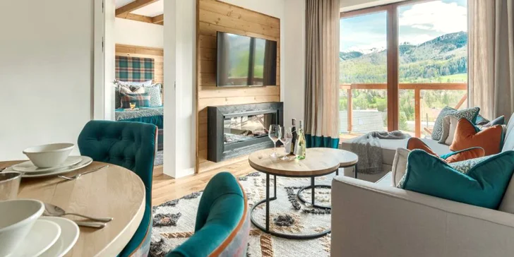 Luxusný pobyt neďaleko Zakopaného: moderné apartmány s výhľadom na Tatry, chutná strava, relax vo wellness, detský kútik či biliard