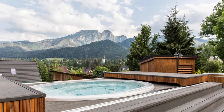 Luxusný pobyt neďaleko Zakopaného: moderné apartmány s výhľadom na Tatry, chutná strava, relax vo wellness, detský kútik či biliard