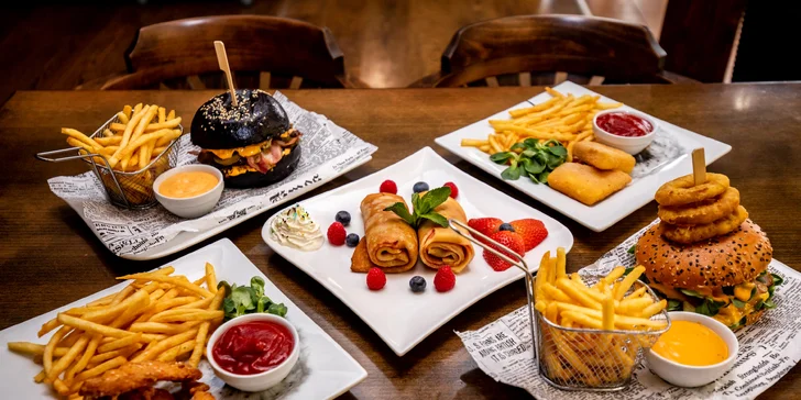 Burger menu, domáci hot-dog alebo pizza či detské menu podľa vlastného výberu