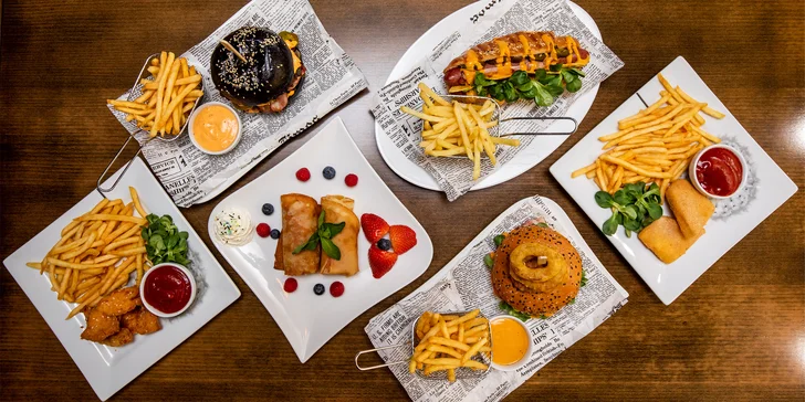 Burger menu, domáci hot-dog alebo pizza či detské menu podľa vlastného výberu